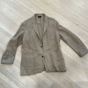 Barney’s New York Men’s Medium Tan Linen Sport Jacket very good condition